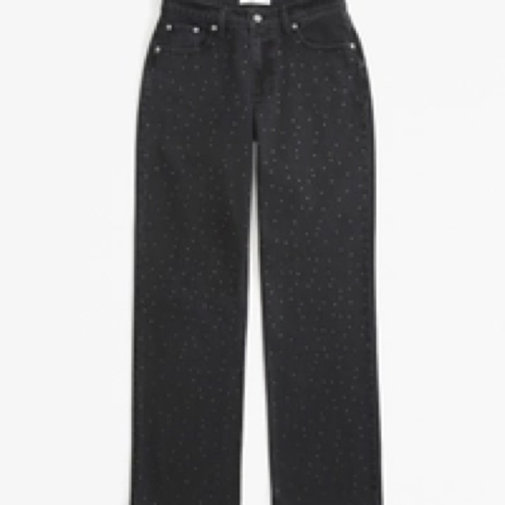 Abercrombie black bedazzled jeans long